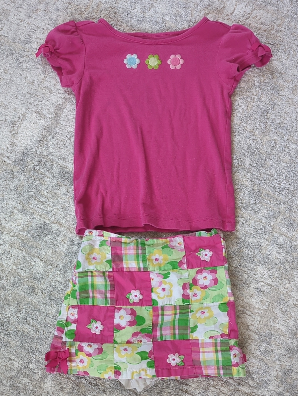 Gymboree Hot Pink Floral Patchwork Set Size 3